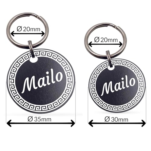 Unikat Branding | Erkennungsmarken im Singlepack | Hund, Katze und Herrchen | Hundemarke personalisiert | Beidseitig mit Gravur | rund | Silber 30mm