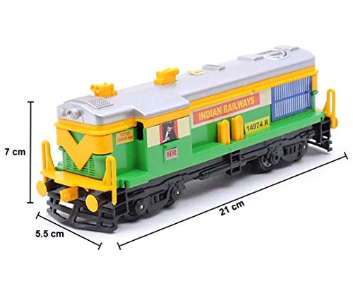 Image of CENTY Train Engine - Red Yellow, Pull Back Action, 8 Wheels, Realistic Design, Age 3-12
