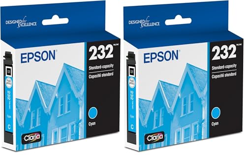 Image of Epson T232 Cyan Ink Cartridge, Standard Capacity (Pack of 2)