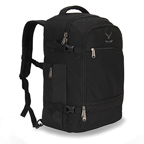 Hynes Eagle Travel Backpack 40L Flight Approved Carry on Backpack Men Large Cabin Weekender Laptop Backpack Women 15.6 inches Black 2017