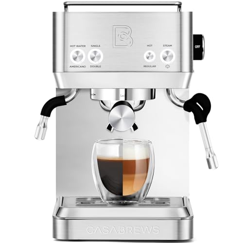 Image of CASABREWS Espresso Machines with Milk Frother, 20 Bar Espresso Maker with Hot Water Wand for Americano, Latte, Cappuccino, Espresso Coffee Machine with Adjustable Temperature, Gift for Women Men