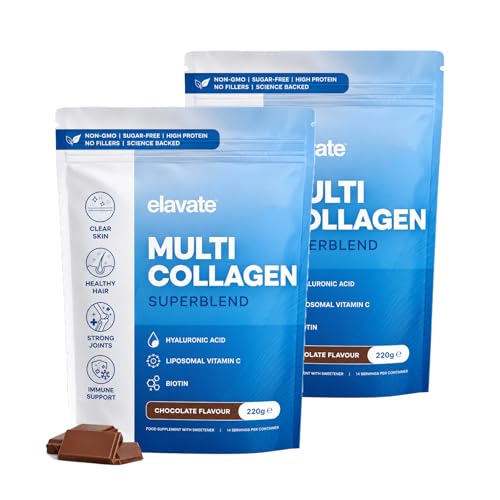 Elevate Multi Collagen Superblend Elevate Collagen for Women Bovine Marine & Chicken Collagengar Free with Liposomal Vitamin C (2pcs)