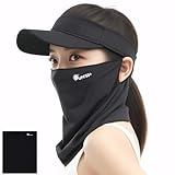 [§青川] フェイスカバー バイク専用設計 自転車防塵対応 UV99%カット UPF50+ 冷感クール 超薄型0.2mm 通気性 3Dメッシュ 高伸縮素材 釣り・登山・通勤・学生向け 日焼け防止 男女兼用 顔全体カバー 洗濯機対応 (黒)
