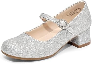 DREAM PAIRS Mädchen Mary Jane Prinzessin Schuhe | Niedrige Absätze Ballerinas Kommunionschuhe Kleiderschuhe Mary Jane Pumps Abschlussball Schuhe