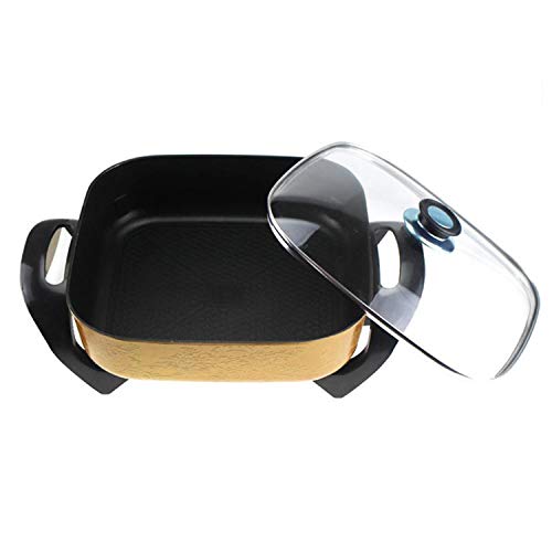 Electric Hot Pot, Household, Double Tube Heating Electric Cooker, Multi-Function Square Pot, Korean Non-Stick Pot