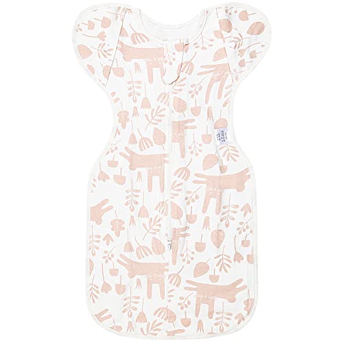 Image of ANYEDDE Baby Transitional Swaddle Sleep Sack, Baby Swaddle Transition Bag, Cuff Removable Arms Up Design, Transitions to Arms-Free Wearable Blankets, Pink & Rabbit (3-6 Month)