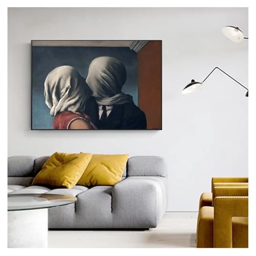Tableau Magritte Le Baiser de l'amant décoration romantique - 3