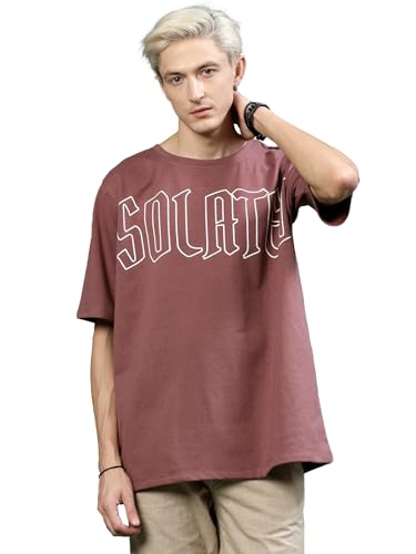 Image of Rigo Back Printed Half Sleeves Round Neck Oversized T-Shirt for Men | Drop Shoulder T-Shirt for Men | Loose Baggy Fit T-Shirt for Men