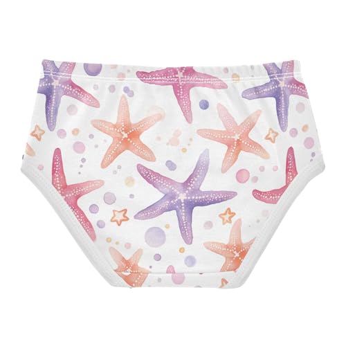 Wusikd Watercolor Starfish Girls' Underwear Cotton Girls Briefs Soft Toddler Underwear 2T2