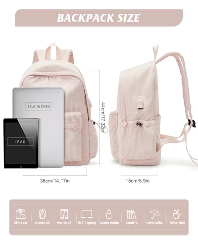 Classic Backpacks For School Teens Girls Boys, Lightweight Casual Daypacks Middle Students Backpck, Cute High School Bookbag, Simple College Backpack for Women Men(Pink)2