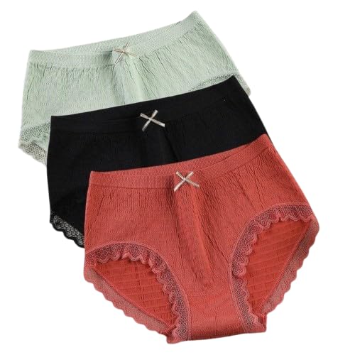Women Premium Crinkle Cotton Lace Trim Hipster Panties Breathable Seamless Stretch Bikini Innerwear Soft Lightweight Comfort Everyday Wear Stylish Multicolor Pack Elegant Fit-image-45
