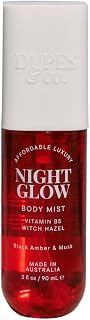 Night Glow Hydrating Body Mist for Women – Black Amber & Plum Fragrance with Vitamin B5 & Witch Hazel – Warm, Sensual Scent in a 3 Fl Oz Bottle