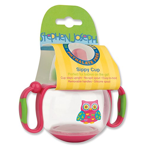 Stephen Joseph Sippy Cup, Owl Pink