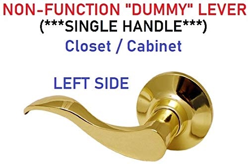 Constructor Prelude Dummy Door Lever Handle Right Or Left Side In 5 Finishes (Polished Brass - Left) #TOP1