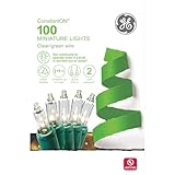GE 100 Count Outdoor Constant On Clear Miniature Holiday String Lights on Green Wire Indoor Outdoor 20.6 Foot