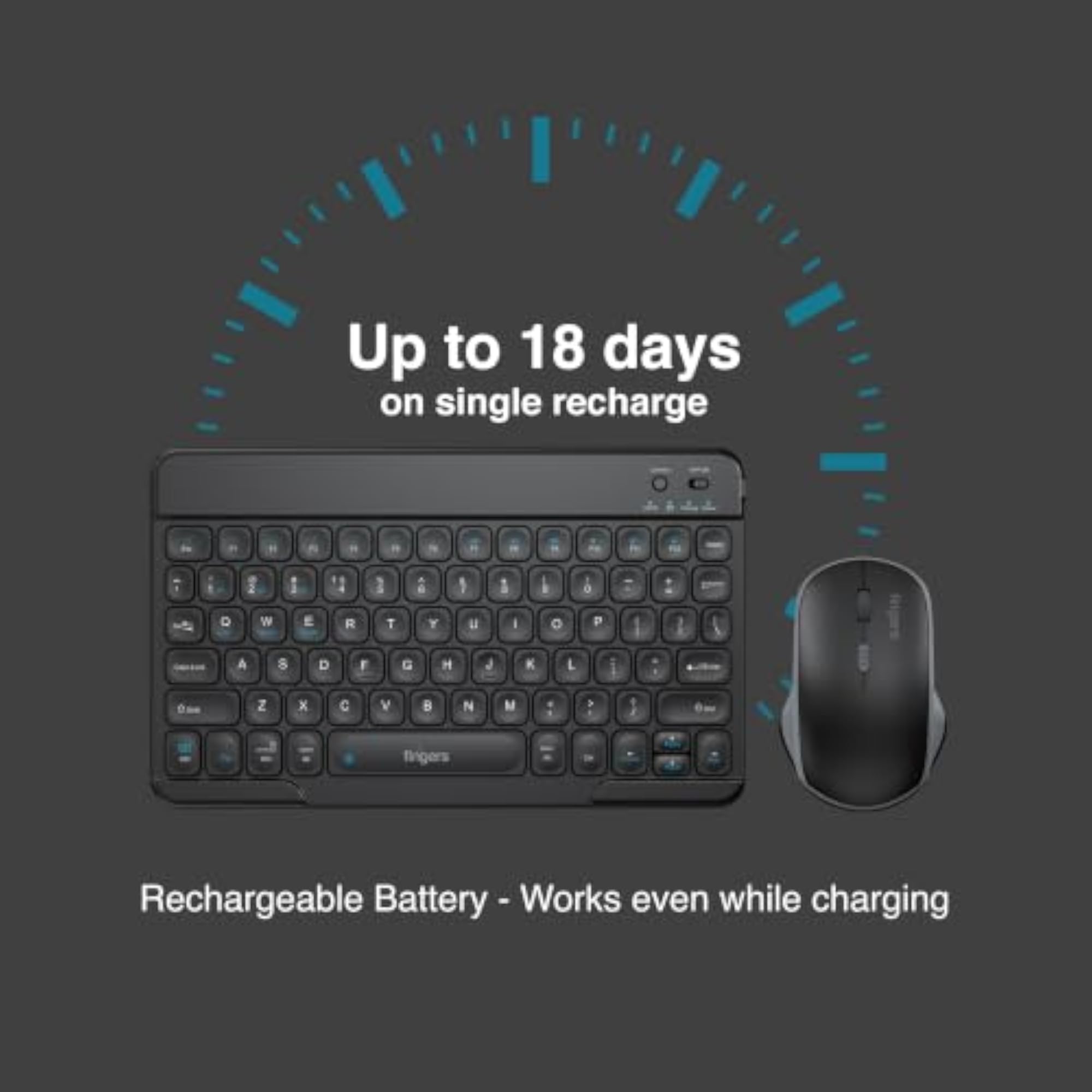 MiniClicks Duo D7 Wireless Bluetooth Keyboard and Mouse Combo