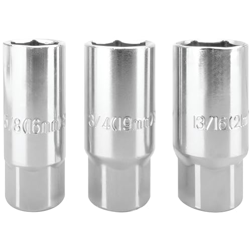 Performance Tool 1410 Spark Plug Socket Set - 3 Piece, Alloy Steel Construction, SAE Sizes: 5/8, 3/4, and 13/16