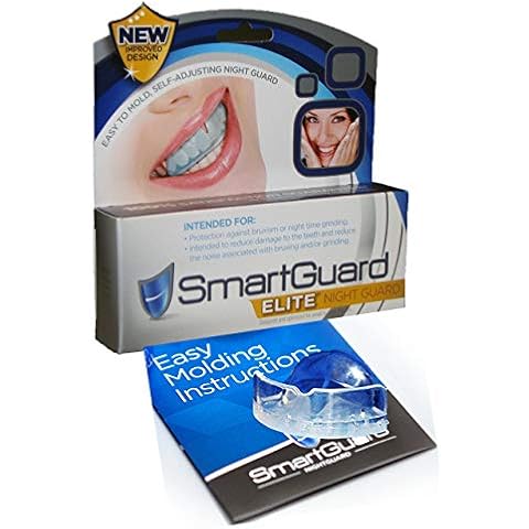 SmartGuard Elite Improved Night Guard for Teeth Grinding (Bruxism) – TMJ DDS Designed Dental Bite Splint Appliance for Relief of Symptoms of Clenching (May Include Jaw Pain). 100% Guarantee Cover