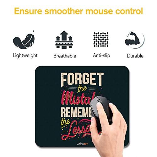 Image of Rectangle Mouse Pad, Anti Slip Rubber Forget the Mistake Remember the Lessons Mousepads Desktops Gaming Mouse Mat Customized Designed for Home and Office, 8.6 X 7.08 Inches