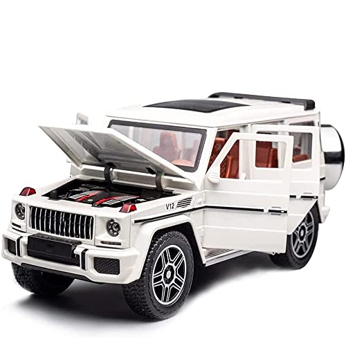 Image of 1:24 Diecast Metal Car Model G Wagon Toy Cars For Kids Pull Back Openable Doors With Light Sound, Multicolor