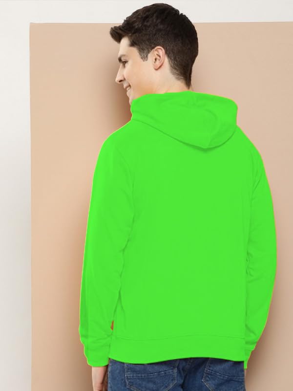 Image of LAZYCHUNKS Regular Fit Men's Solid Fleece Hoodie | Warm Hooded Sweatshirt for Men with Pocket | Casual Winter Wear | Full Sleeve Comfortable Hoodie