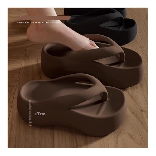 Sandals, Women's 7.0" Height Boost Flip Flops - Thick Cushion Summer Beach Sandals Slippers3