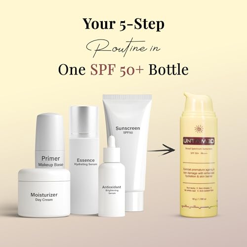 Image of UNTAMED Sunscreen SPF50+ PA+++ for Oily & Dry Skin, Face Use for Men & Women, 5-in-1 Formula that Acts as Essence, Primer , Antioxidant serum, Moisturizer and SPF 50, Lightweight Texture, Sulphate & Paraben Free, Clean formula, Daily UV, Pollution & Blue Light Protection, 50g
