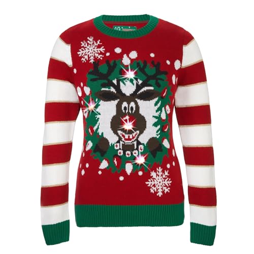Ugly Christmas Sweater Company Women's Assorted Pullover Xmas Sweaters with Multi-Colored LED...