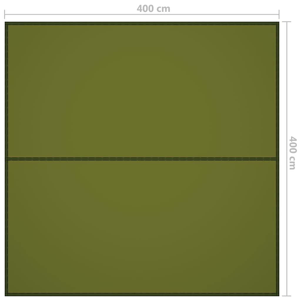 Outdoor Tarp 4x4 m Grün - Camping Zeltplane und Schattenspender aus 180T Polyester für Hängematte und Zelt - Leichtes Tarps-Set inklusive 6 Heringen und 6 Abspannseilen