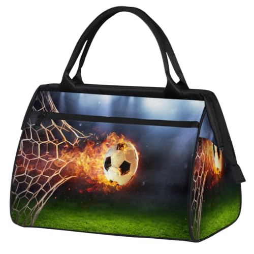 Borsone da viaggio con palla di fuoco per donne e uomini 24 l borsa da calcio per fine settimana da palestra viaggi pernottamento weekender Colore 24L UK Organizer per borse