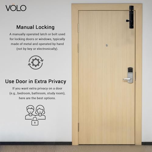Image of VOLO Aluminium Tower Bolt with Stainless Steel Rod - Heavy Duty Door & Window Latch for Home and Office | Main Door Tower Bolt | Kundi /Chitakini | Pack of 2 Pieces (Black, 4 Inch)