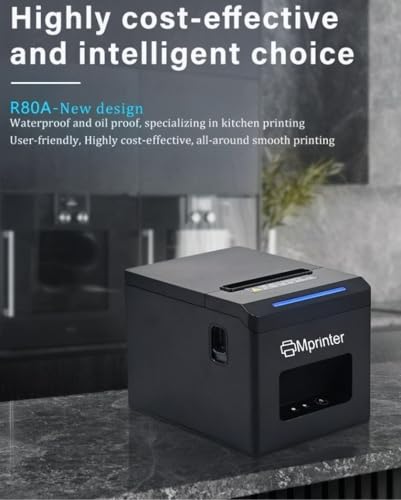 Image of R80A 80mm 3 Inch Advanced Thermal Receipt Printer with Auto Cutter | 200mm /s High-Speed | 4 in 1 | USB + Bluetooth + LAN + Voice Alerts | 203 DPI | for Shops & Restaurants (R80A)
