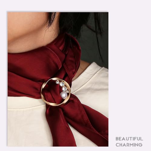 Image of 8PCS Shirt Ring Clip for Women Scarf Clip Clothes Hem Knotted Buckle Fashion Rhinestone Shirt Clip