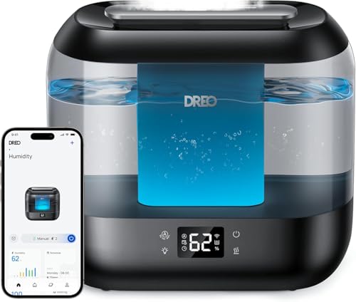 DREO Humidificateur intelligent 4L sortie large, 36h autonomie