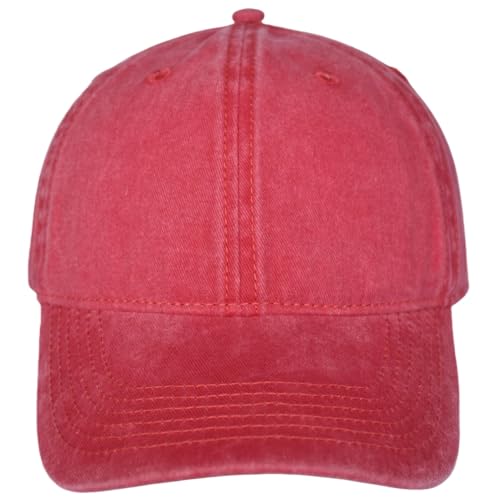 Image of Vintage Washed Cotton Baseball Caps Men Women Adjustable Unstructured Low Profile Dad Hat
