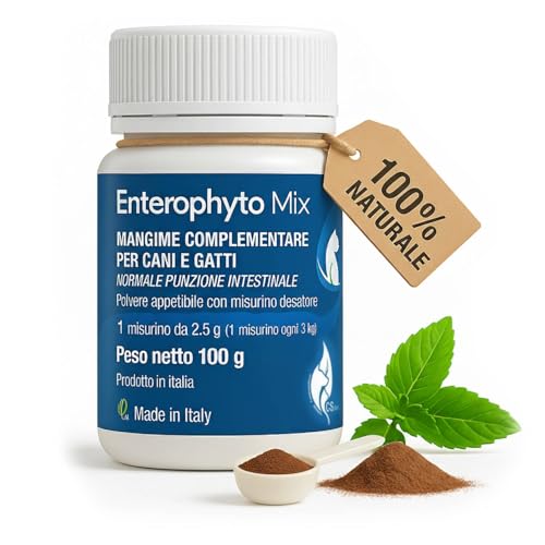 Enterophyto Mix Antidiarrhéique Naturel à Action inmédiate pour Chiens et Chats Probiotique Contre la diarrhée Soutien Gastro-intestinal du Chat 100% Fabriqué en Italie