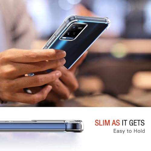 Image of Lustree vivo Y21 /Y33s Back Cover Transparent Case | Clear TPU Shockproof Case with Four Corner Protection & Raised Camera Guard | Slim Protective Cover for vivo Y33s /Y21