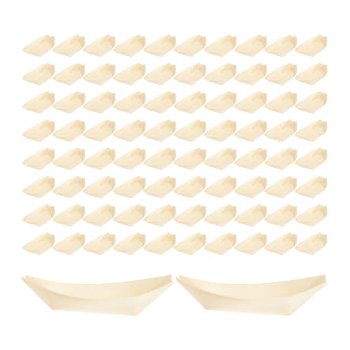 Platos de sushi de madera desechables 6 pulgadas x100 miniatura 1
