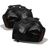 ACANII - For Black Smoked 2005 2006 2007 Jeep Grand Cherokee Headlights Headlamps Driver + Passenger...