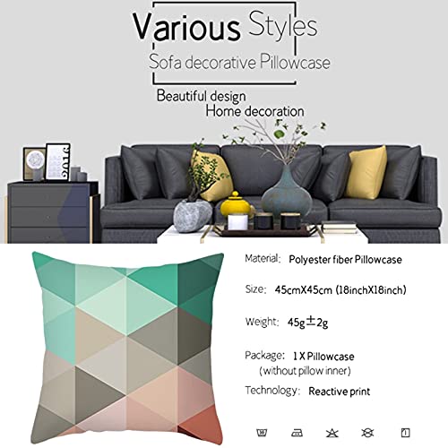 Homxi Kissenbezug 40x40 Nordic Kissenbezüge Dekokissen Polyester Dot Stripes Geometrisch Dekokissen Set Schwarz Blau – Bild 6