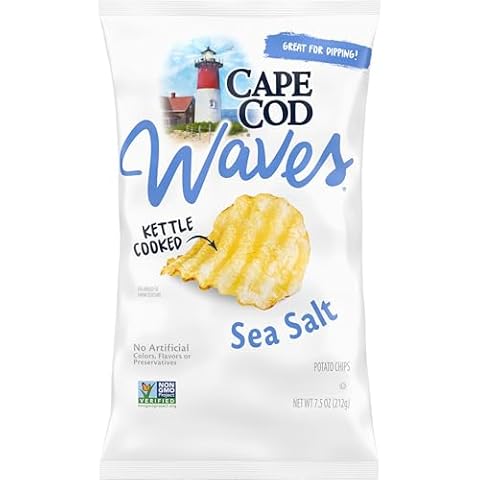 Cape Cod Potato Chips Wavy Cut Sea Salt Kettle Chips, 7.5 Oz Cover