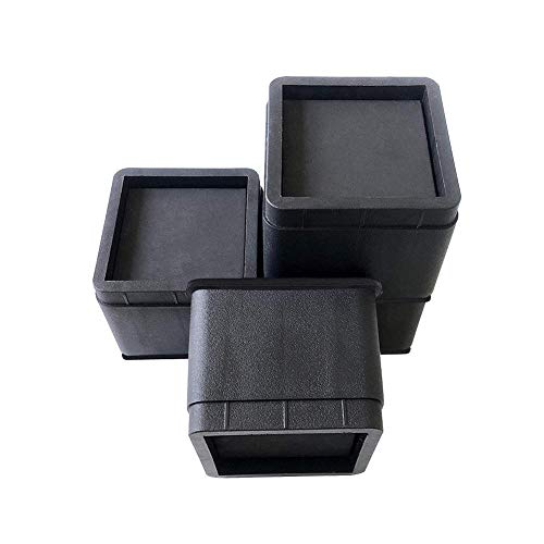 Knowled Elevadores de Muebles Ajustables Premium - Elevador de Cama, Elevador de Mesa, Elevador de Silla o Elevador de Sofá (4 Pack, Negro)