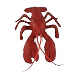 Modelo realista de decoración de langosta de plástico para cocina, restaurante de mariscos, decoración de fiesta, 36 cm x 13 cm, adorno de langosta artificial rojo vibrante, diseño realista
