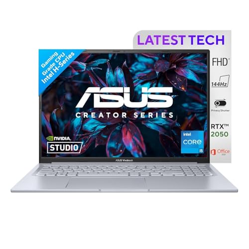 ASUS Vivobook 16X 12th Gen,Intel Core i5-12500H Creator/Gaming Laptop(NVIDIA RTX 2050-4GB/16GB/512GB/FHD+/16.0'/144Hz/Backlit KB/50WHr/Windows 11/Office 2021/Cool Silver/1.67 kg) K3605ZF-RP258WS
