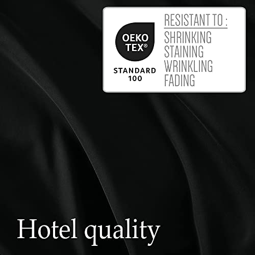 Lalaloom Twin Bed Sheet Set, Soft Microfiber Hotel Luxury Bedding, Extra Deep Pocket, 3 Piece Sheets And Pillowcase Sets, Breathable Wrinkle, Fade Resistant, Easy Care Machine Washable Linen, Black #TOP4