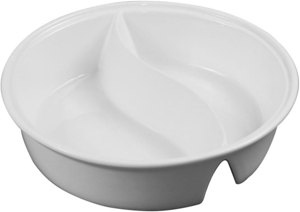 Ceramic Tai Chi Spicy Bowl Japanese Style Double Gird Design Food Container Dividers