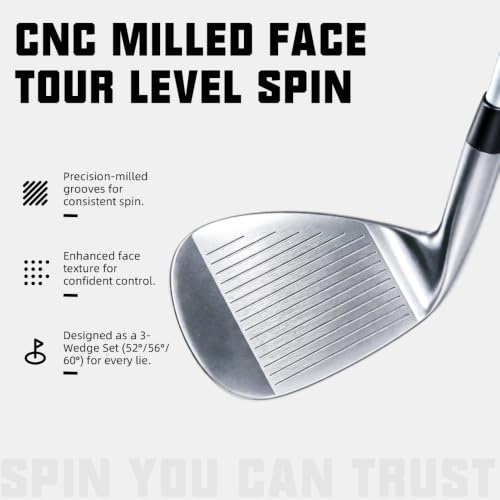 Image of XDriveMax 3-Piece Golf Wedge Set, 52 56 60 Degree, Right Hand