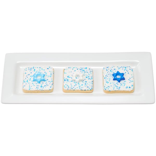 Miniatura 3 de NCS Mini decoración de azúcar comestible azul y blanco con estrella de David, 24 unidades, ideal para cupcakes, galletas, pasteles, pasteles