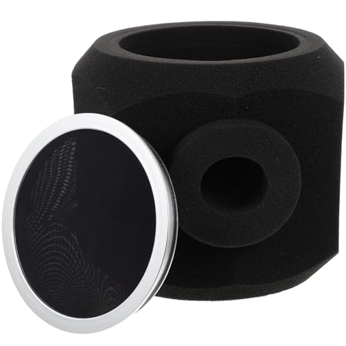 Bonnette acoustique mousse élimine le bruit pour microphone avec housse protection noire