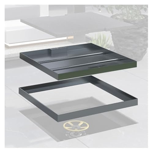 Cubierta de boca cuadrada de acero inoxidable resistente con diseño integrado para paisajismo, cubierta invisible de acceso a aguas residuales, solución duradera y estética para áreas al aire libre